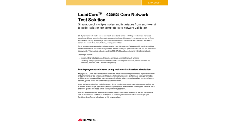 LoadCore™ - 4G/5G Core Network Test Solution